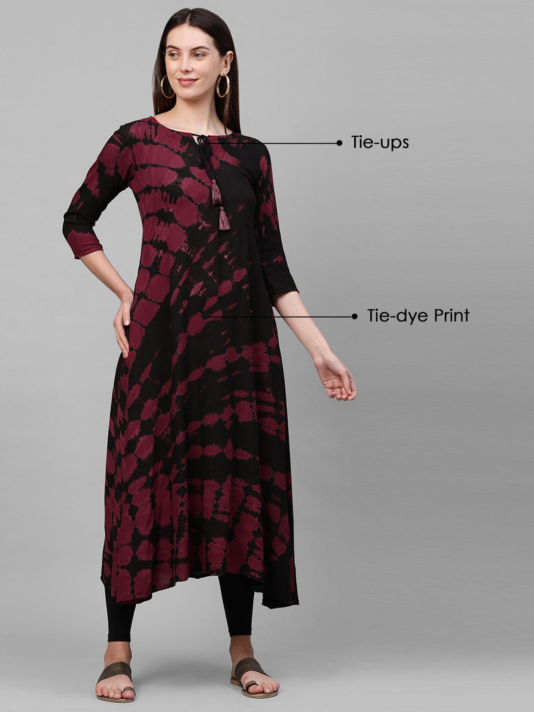 Striped Dense Khari Printed Paneled Flare Kurta - Multi - Indiakreations