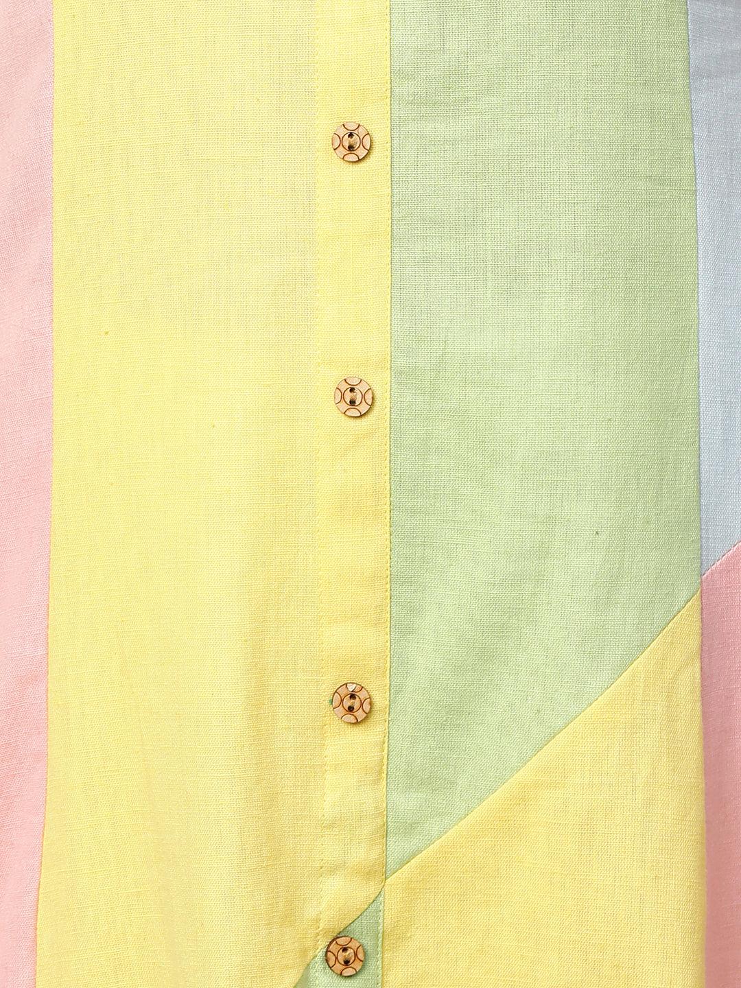 Colorful Patch Work A-Line Kurta - Multi - Indiakreations