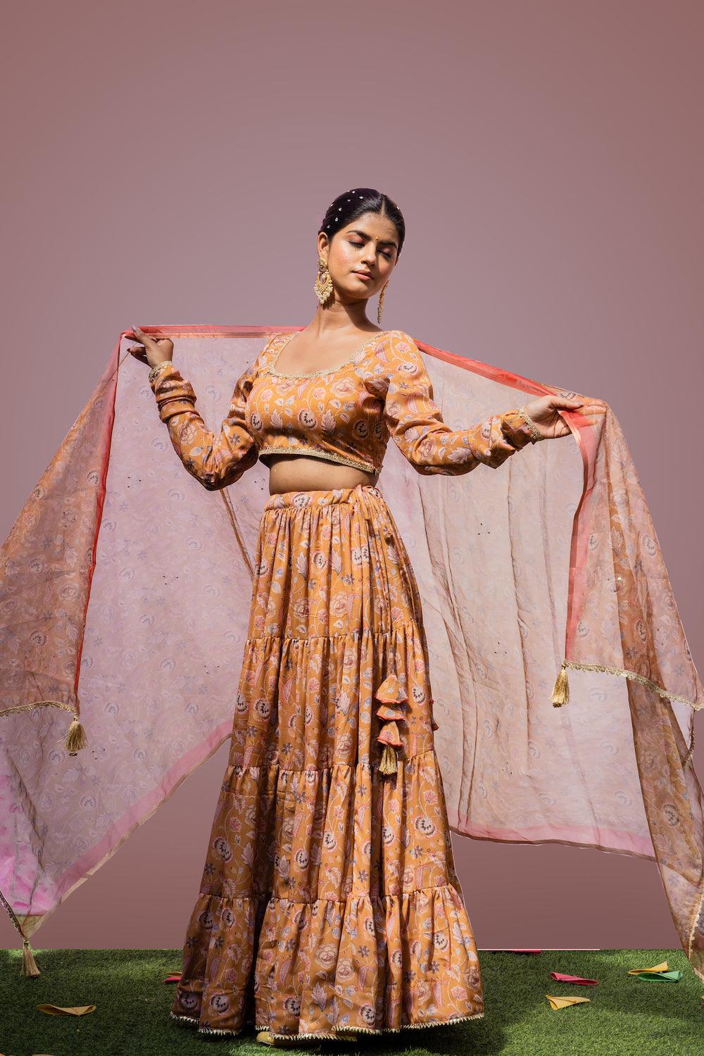 Mehfil Mustard Lehenga Set - Indiakreations