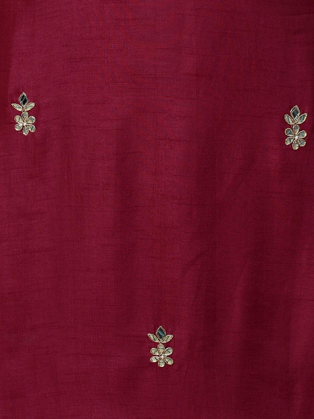 Intricately Embroidered Kurta & Dupatta with Pant - Mulberry Pink - Indiakreations