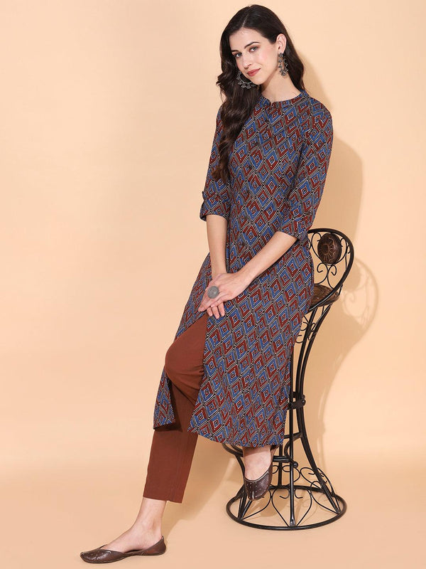 Ethnic Printed A-Line Kurta – Multi - Indiakreations