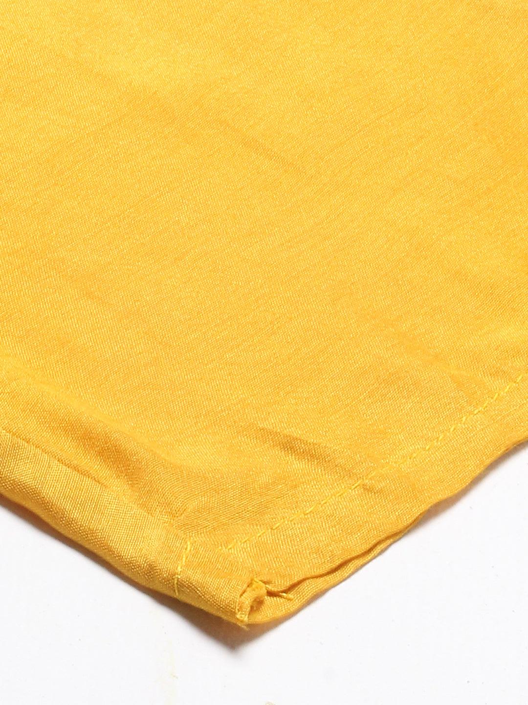 Solid Straight Fit Pant - Yellow - Indiakreations