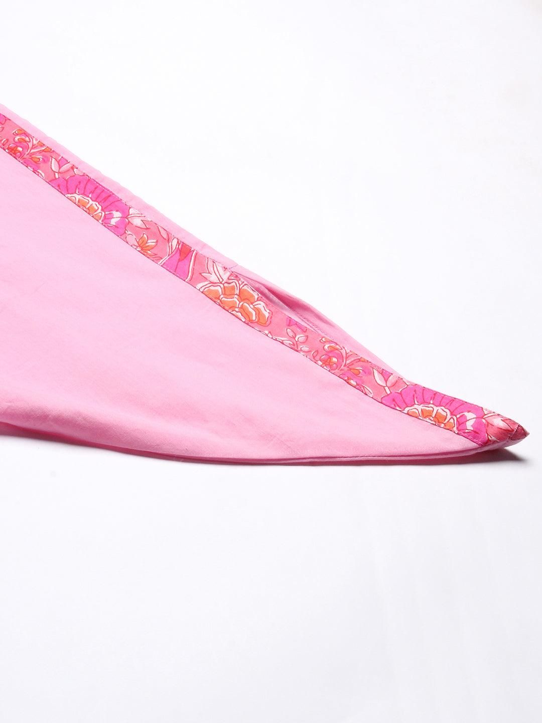 Solid Pink Cotton Dhoti Pant - Pink - Indiakreations