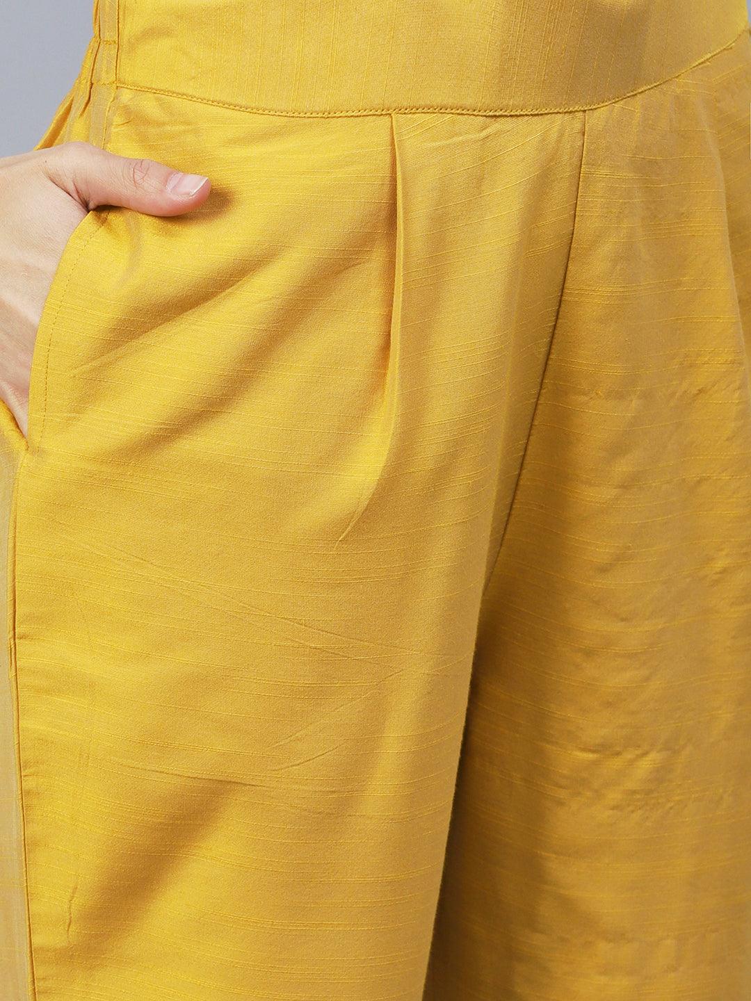 Solid Pants - Yellow - Indiakreations