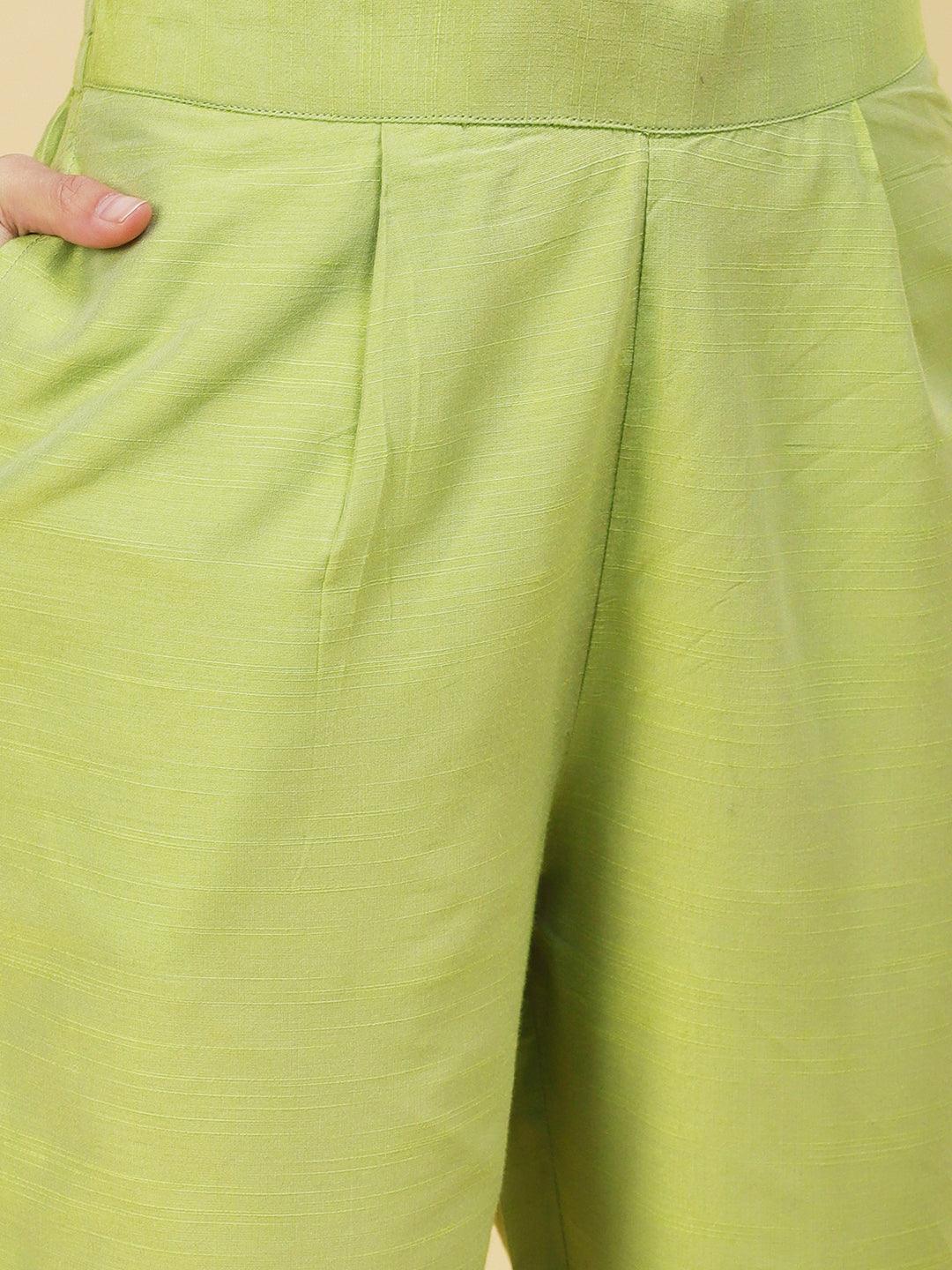 Solid Pants - Lime Green - Indiakreations