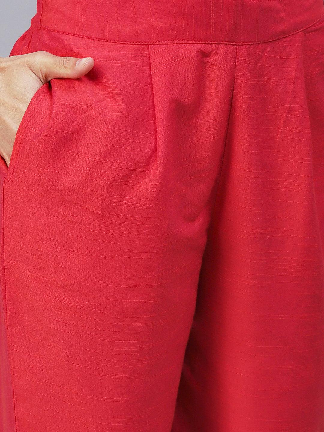 Solid Two-Toned Pants - Orange - Indiakreations