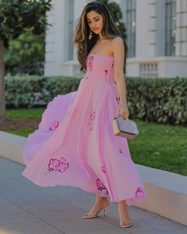 Poppy Pink Smocked Cotton Dress | Relove