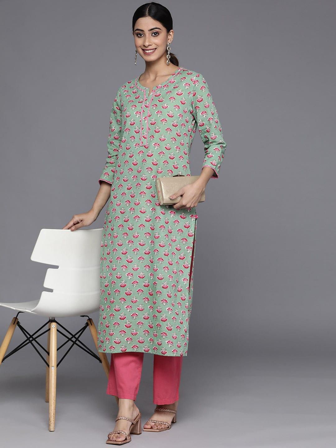 Varanga Women Floral Printed Straight Kurta - Indiakreations