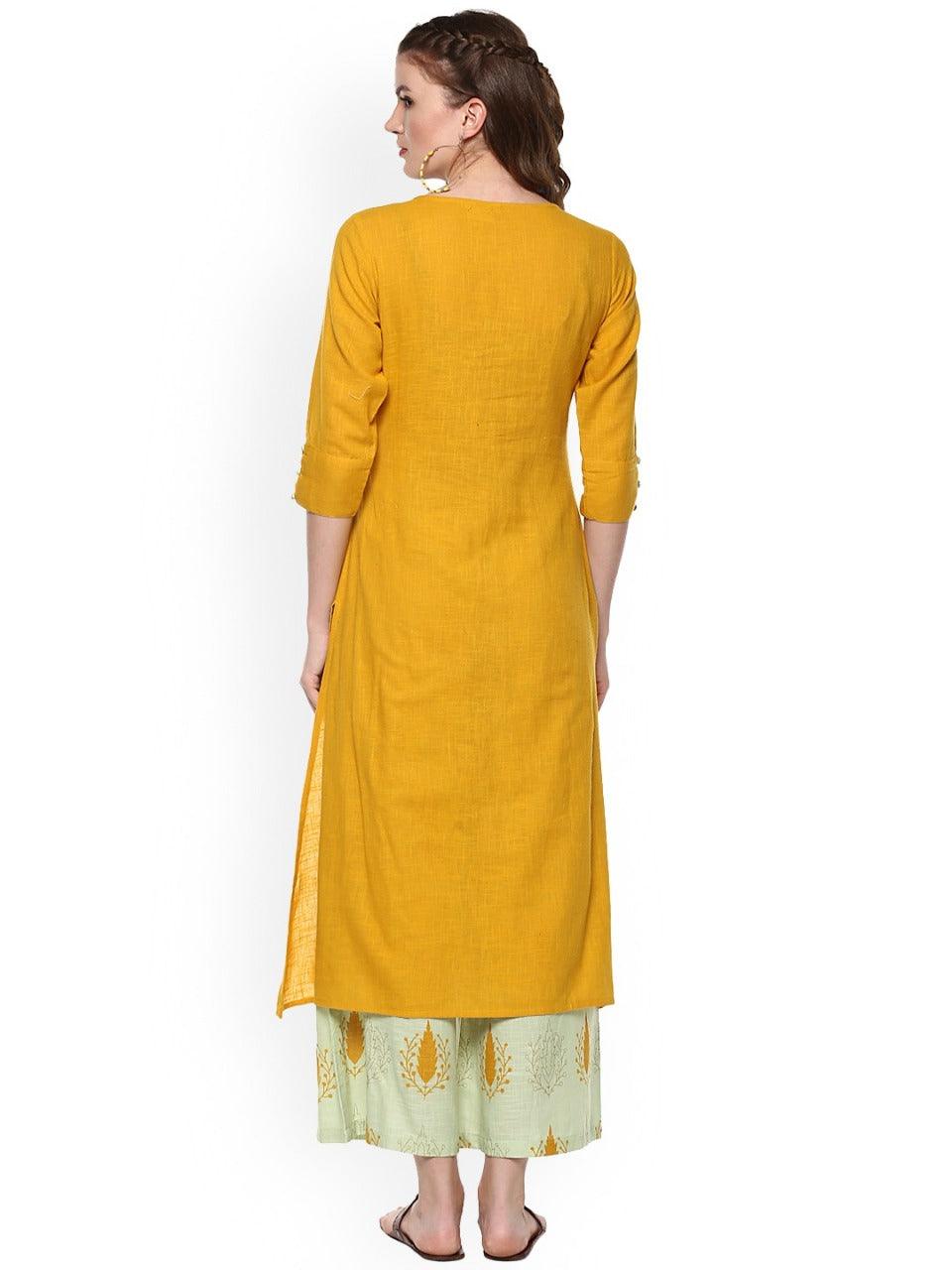 Women's Kurta And Palazzo Set Rayon 2Pc - Noz2Toz - Indiakreations