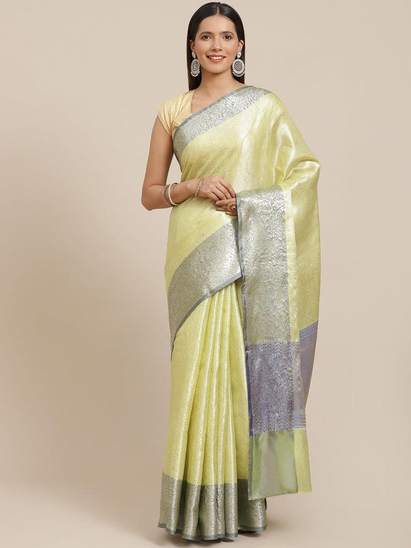 Women's Semi Silk Tanchui Saree - Varanasi - Indiakreations