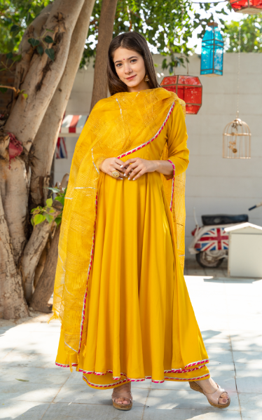 Women's Sunsine Yellow Kurta Dupatta Set