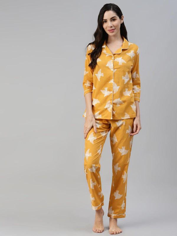 Women's Cotton Printed Shirt & Pajama Set - Noz2Toz - Indiakreations