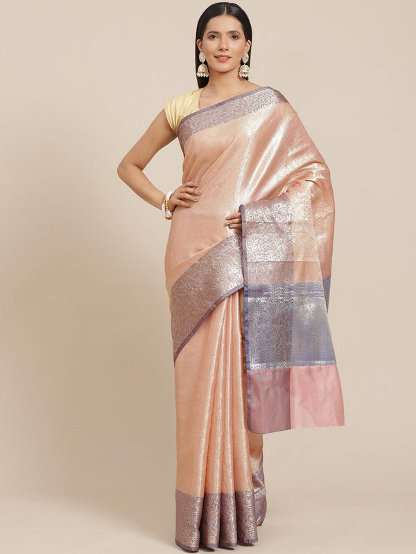 Women's Semi Silk Tanchui Saree - Varanasi - Indiakreations