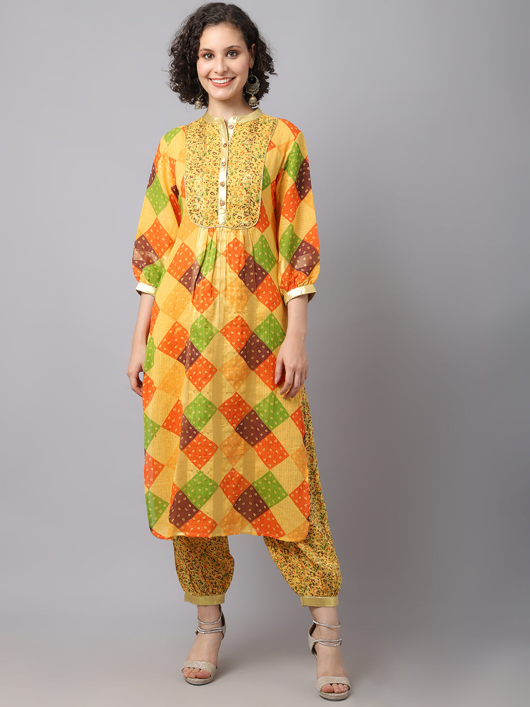 Women's Golden Mustard Kurta Salwar Set - Noz2Toz