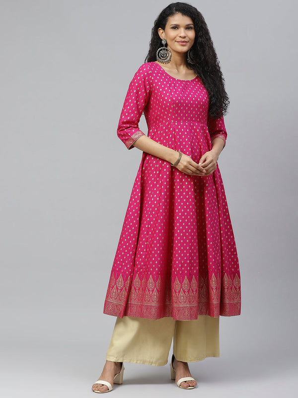 Women's Cotton Stylish Anarkali Kurta - Noz2Toz