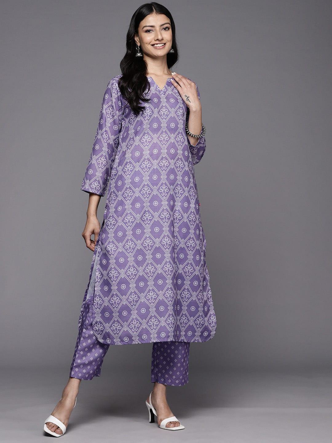 Varanga Bandhani Printed Kurta With Trousers - Indiakreations