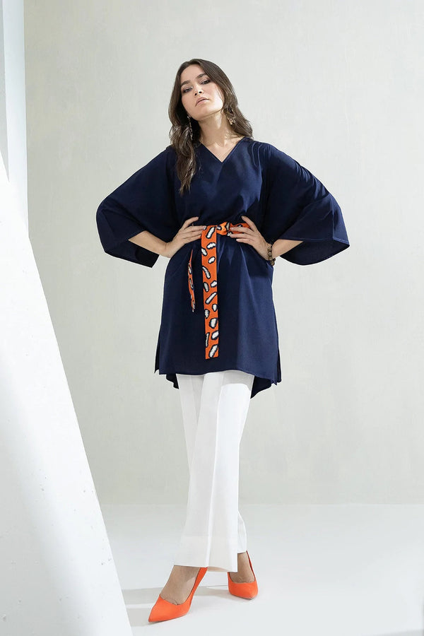 Women's Ceruean Viscose Rayon Top And Pant - Rangnaari