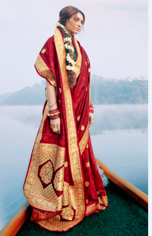 Women's Banarasi Silk Woven Designer Sare - Monjolika