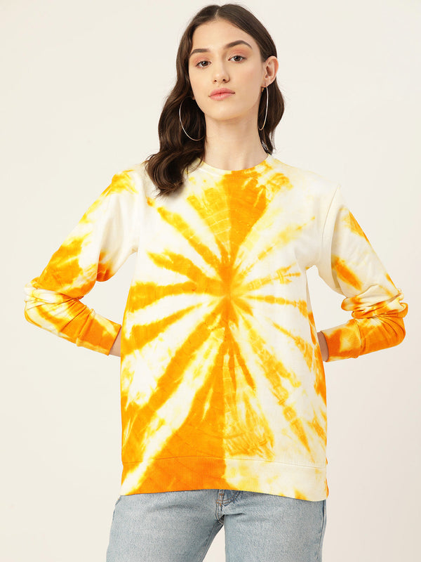 Women's Yellow Cracker tie Dye Sweatshirt - Maaesa