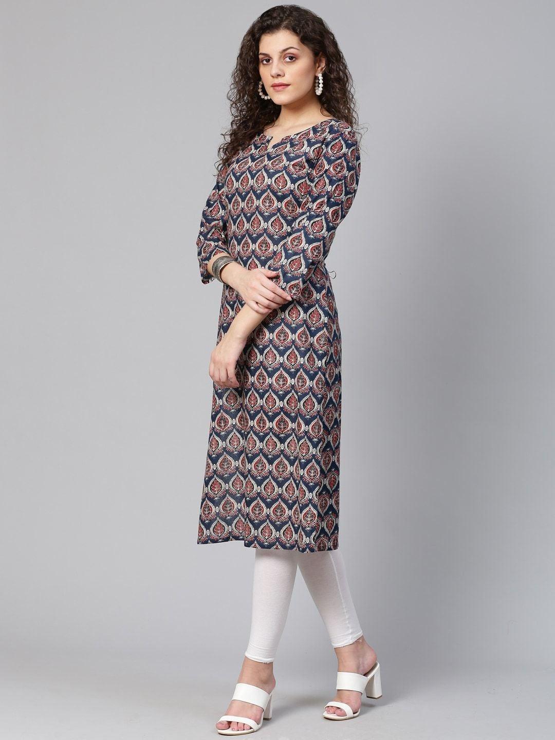 Women's Printed Straight Kurta - Meeranshi - Indiakreations