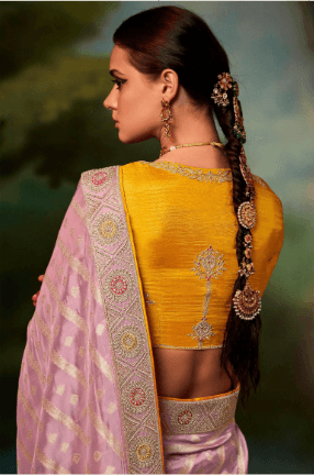Graceful Designer Wear Lavender Silk Fashion Saree - Indiakreations