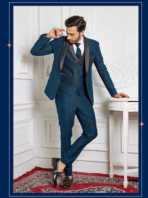 Ageless Aegean Blue Three Piece Suit