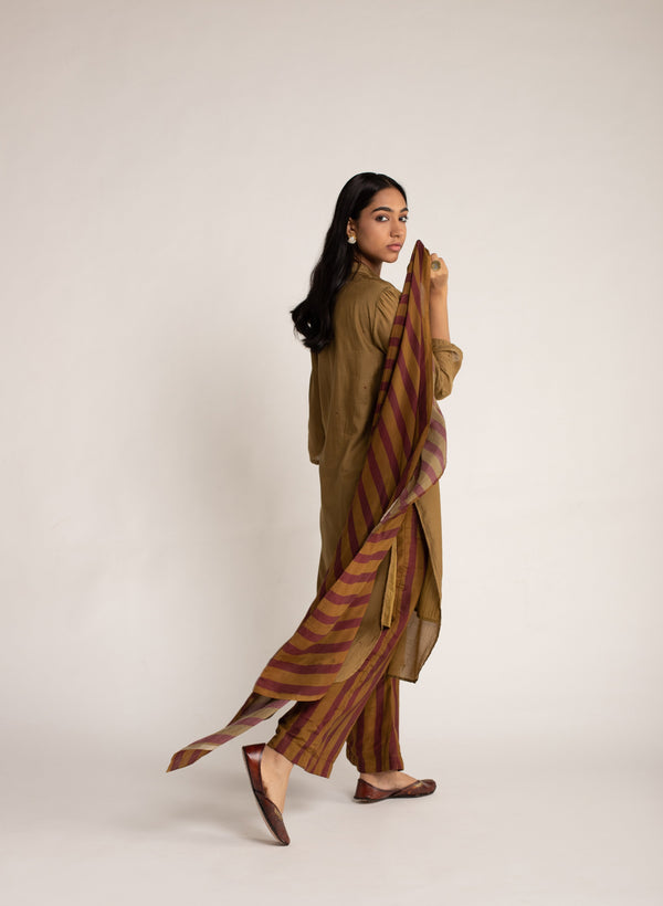 Women's Noor Striped Dupatta - The Burnt Soul