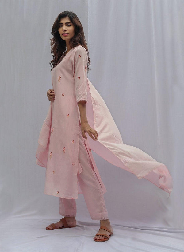 Women's Catherine Kurta with Pants and Dupatta - The Burnt Soul - Indiakreations