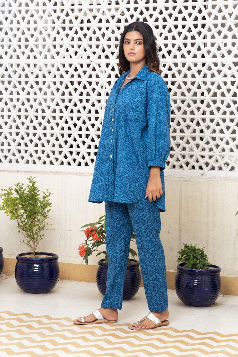 Blue Co-ord Set Of 2 - Indiakreations