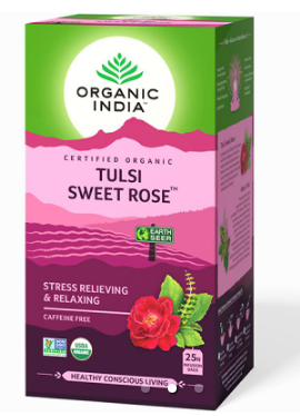 Tulsi Sweet Rose 25 Infusion Bag - Organic India