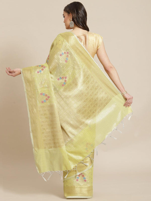 Women's Beige Tissue Silk Saree - Varanasi - Indiakreations