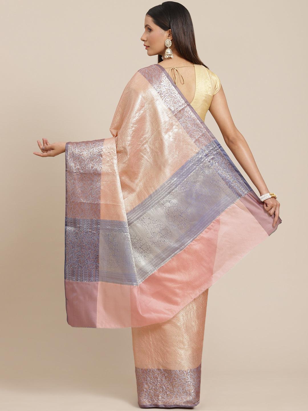 Women's Semi Silk Tanchui Saree - Varanasi - Indiakreations