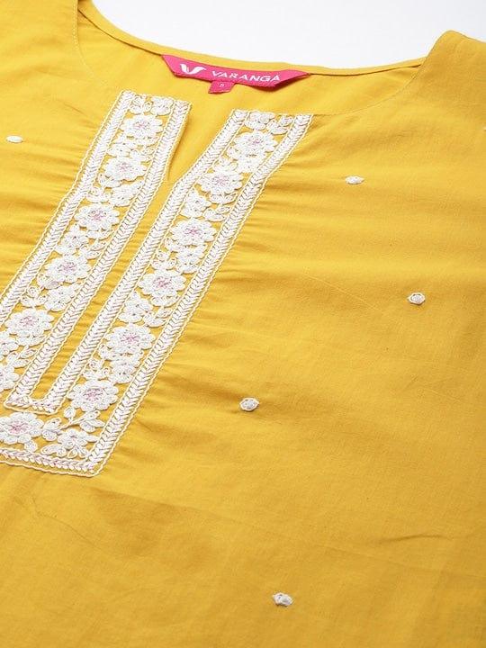 Varanga Floral Embroidered Thread Work Kurta - Indiakreations