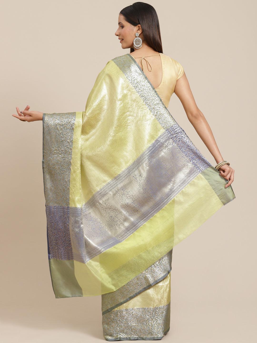 Women's Semi Silk Tanchui Saree - Varanasi - Indiakreations