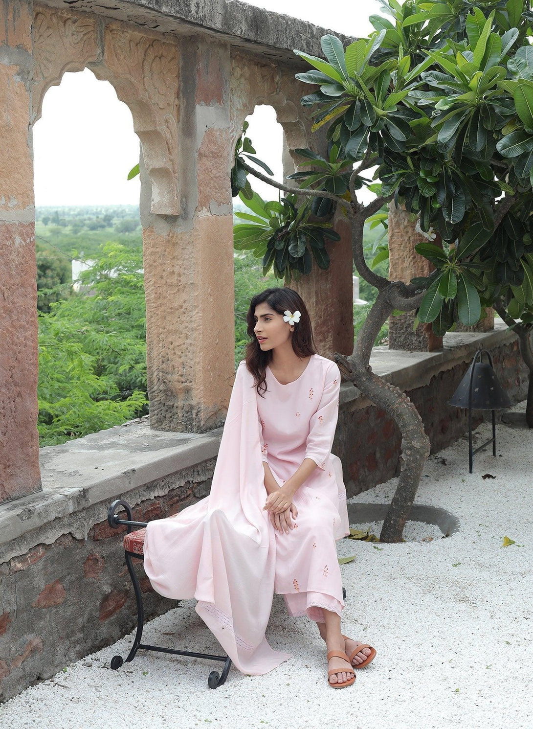 Women's Catherine Kurta with Pants and Dupatta - The Burnt Soul - Indiakreations