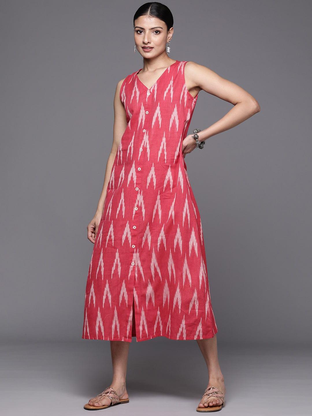 Varanga A-Line Ikat Dress - Indiakreations