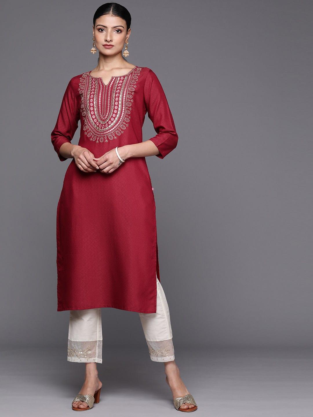 Varanga Women Ethnic Motifs Embroidered Gotta Patti Kurta - Indiakreations