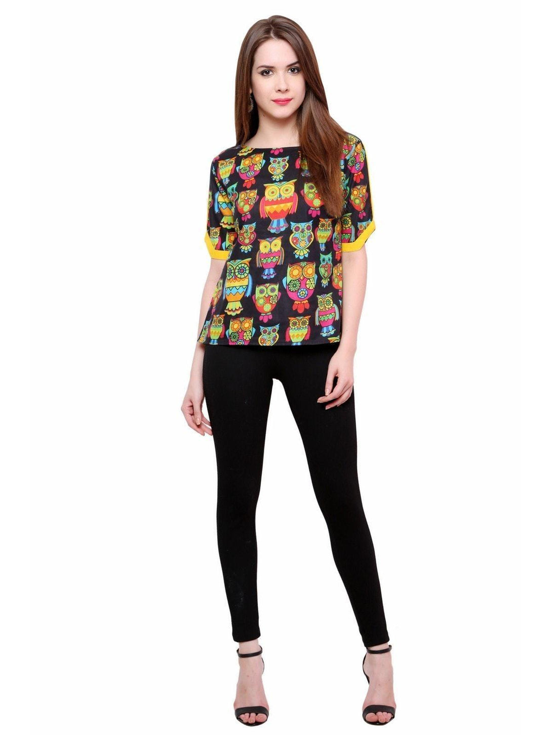 Women's Owl Print Top - Pannkh - Indiakreations