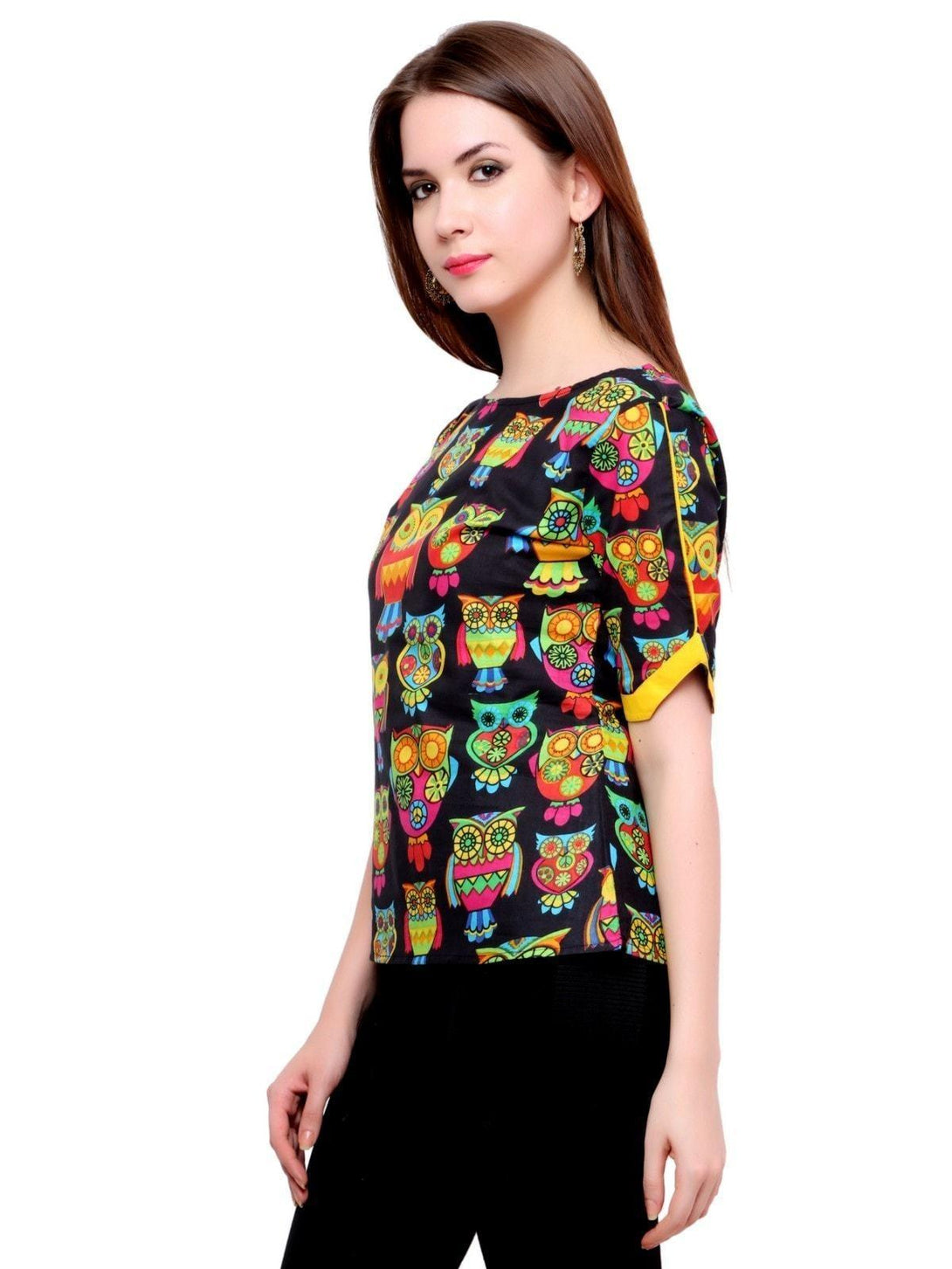 Women's Owl Print Top - Pannkh - Indiakreations