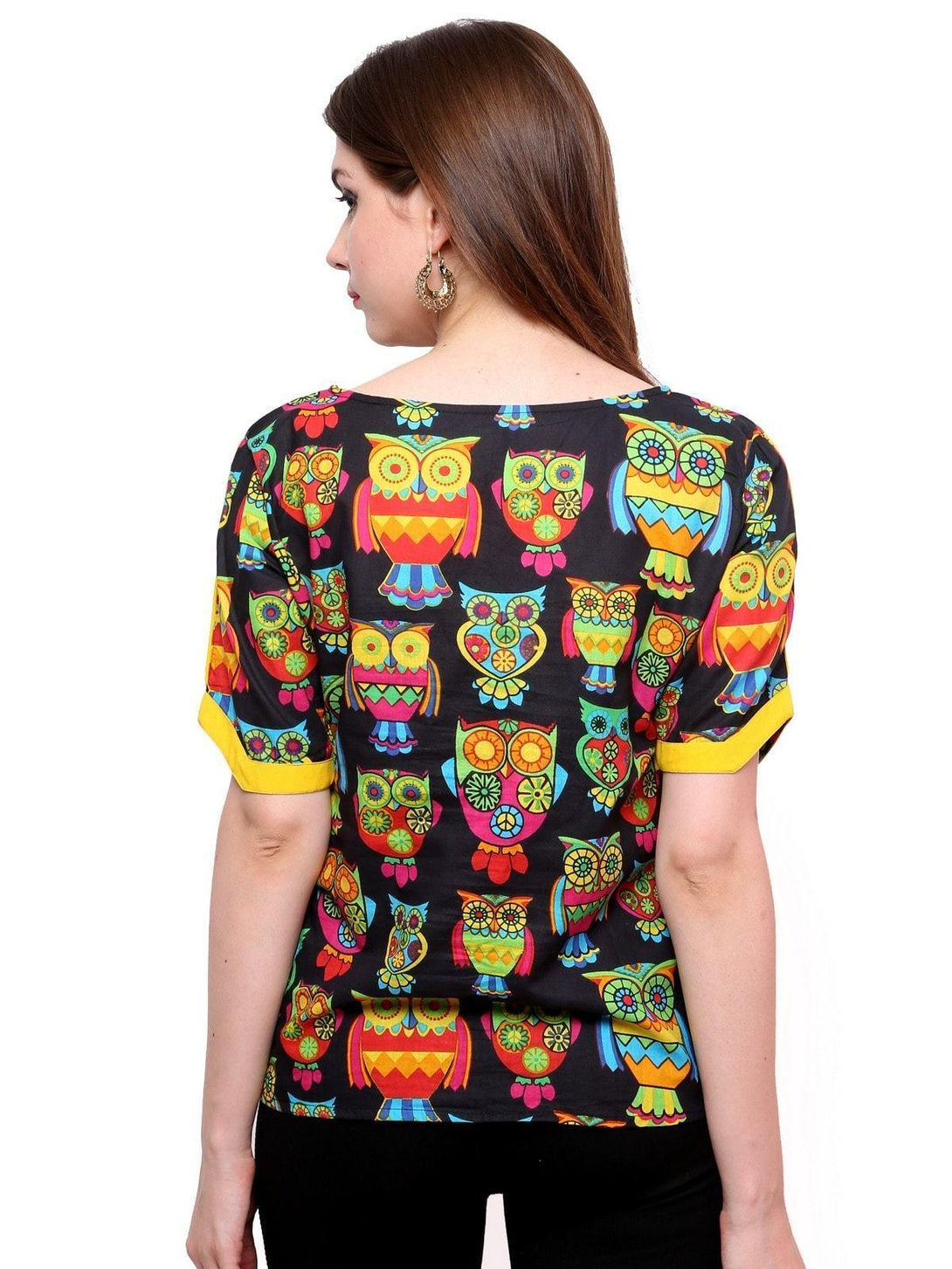 Women's Owl Print Top - Pannkh - Indiakreations