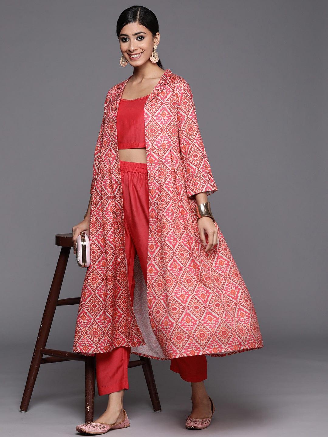 Varanga Women Coral Printed Co-ord Set - Indiakreations