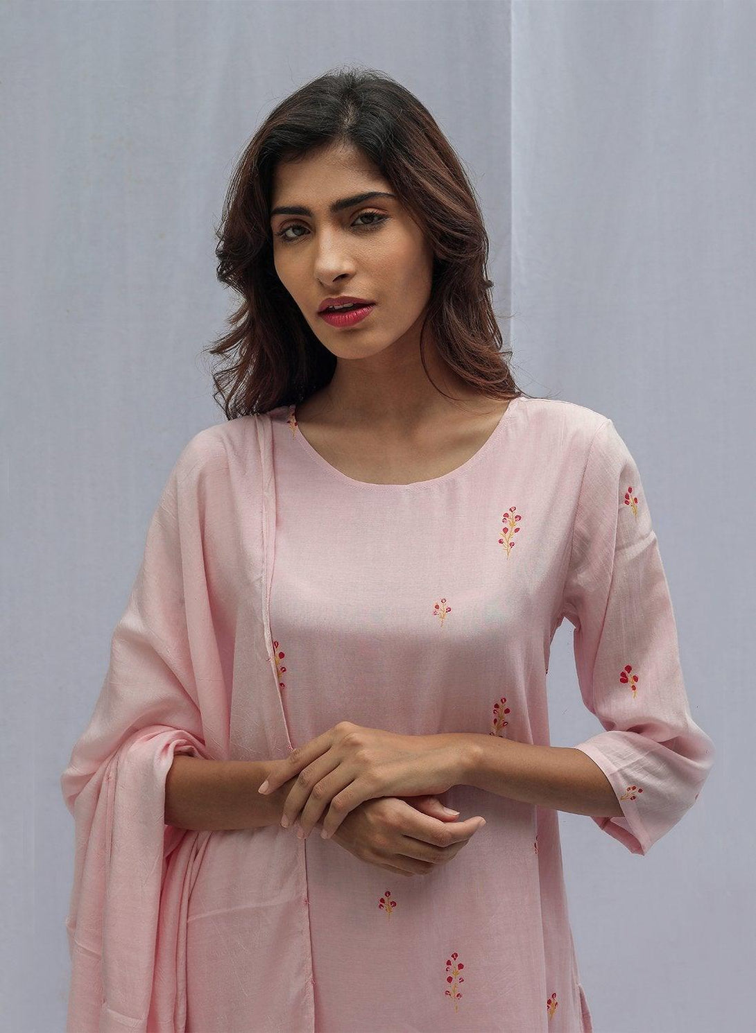 Women's Catherine Kurta with Pants and Dupatta - The Burnt Soul - Indiakreations