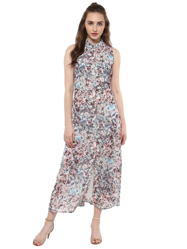 Women's Printed Floral Maxi Dress - StyleStone