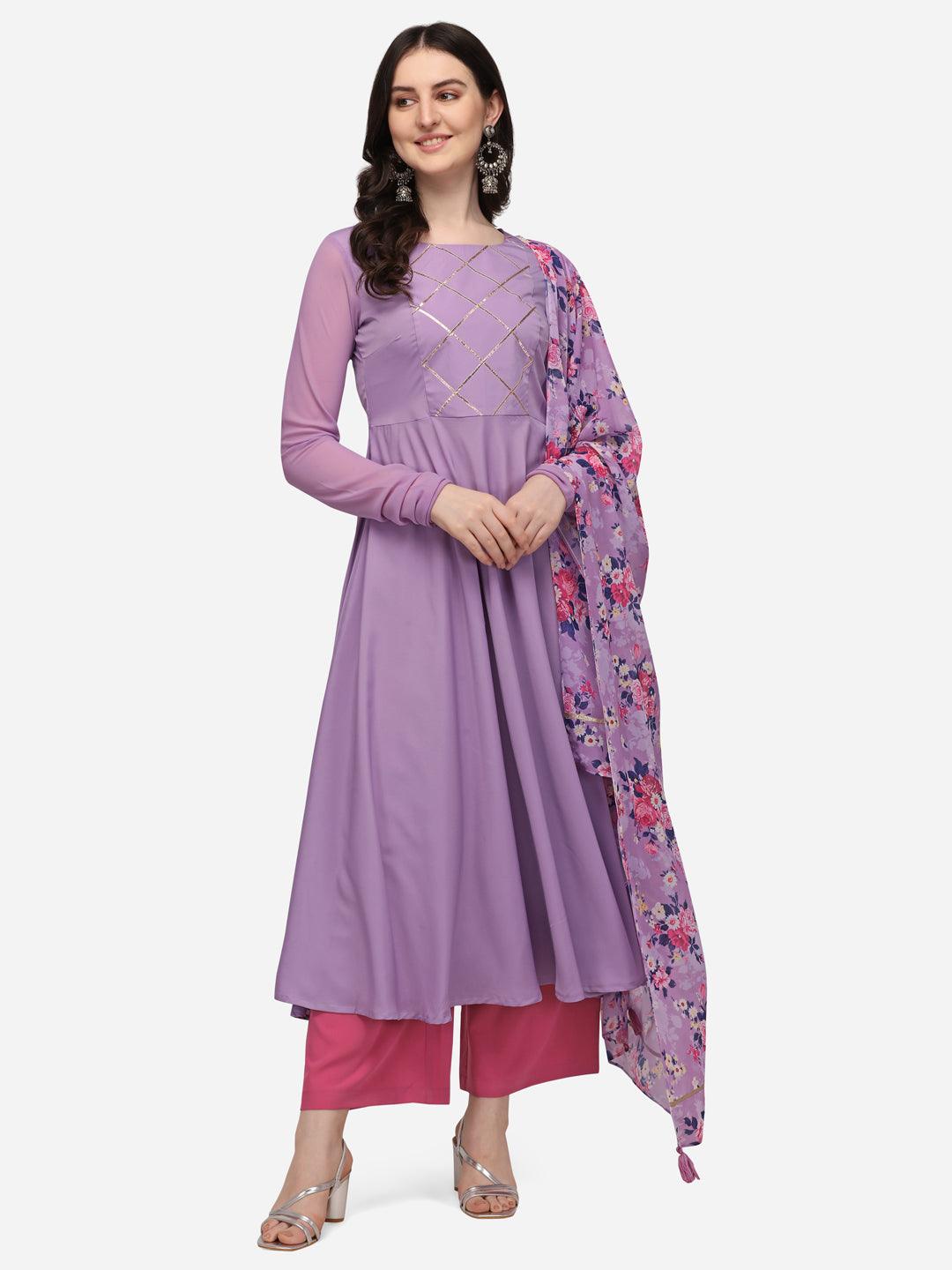 Women's 2 piece set kurta with dupatta flared kurta - The Fab Factory - Indiakreations