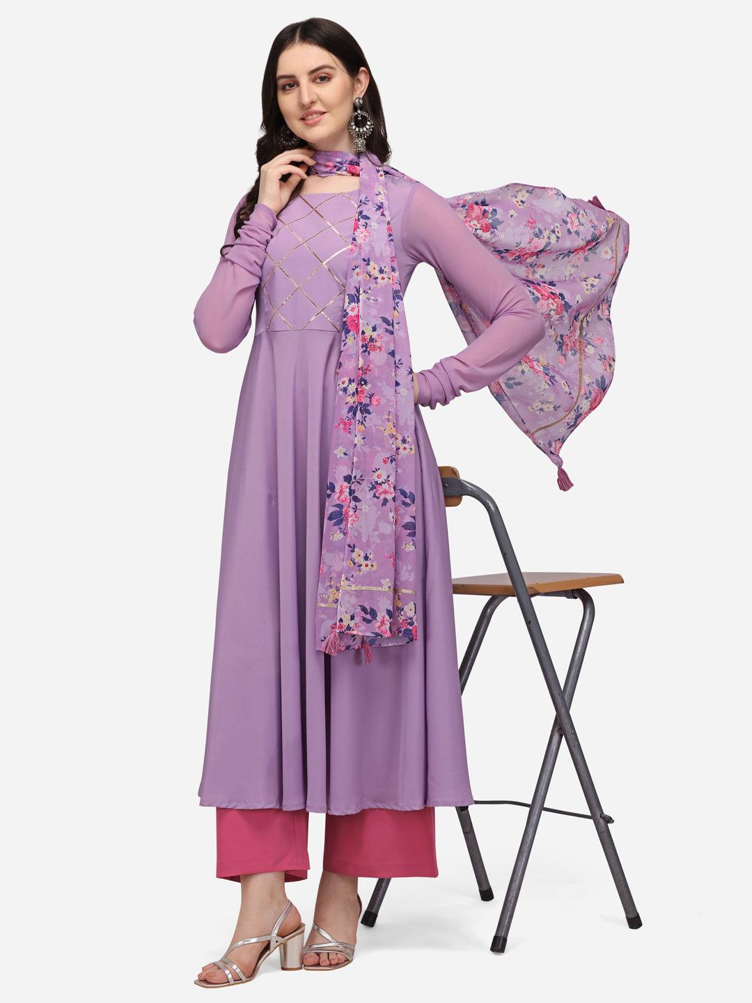 Women's 2 piece set kurta with dupatta flared kurta - The Fab Factory - Indiakreations