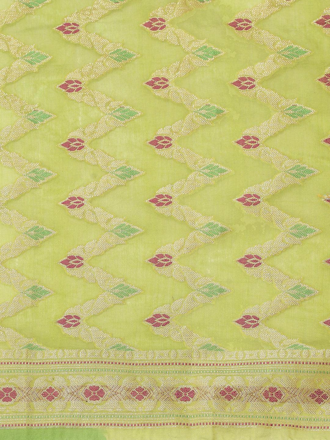 Women's Pure Cotton Silk Blended Saree - Varanasi - Indiakreations