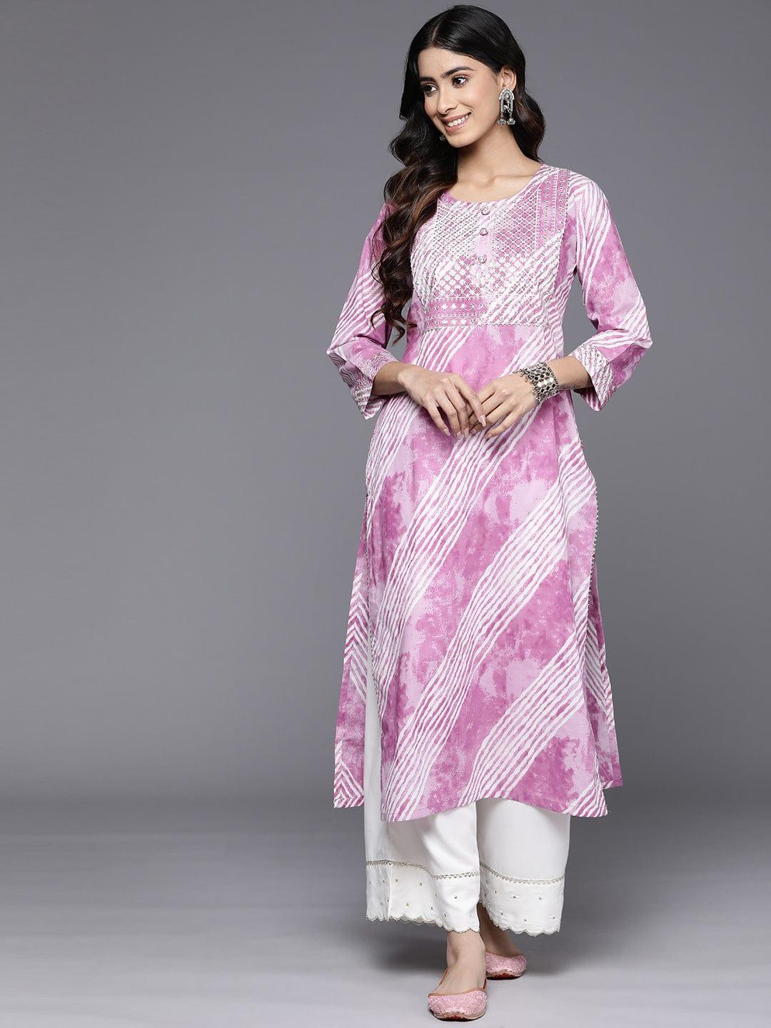 Varanga Leheriya Printed Pure Cotton Kurta - Indiakreations