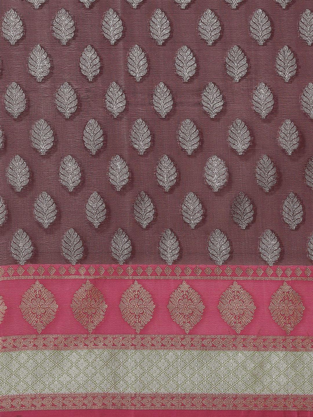 Women's Organza Blended Silk Jaamdani Saree - Varanasi - Indiakreations