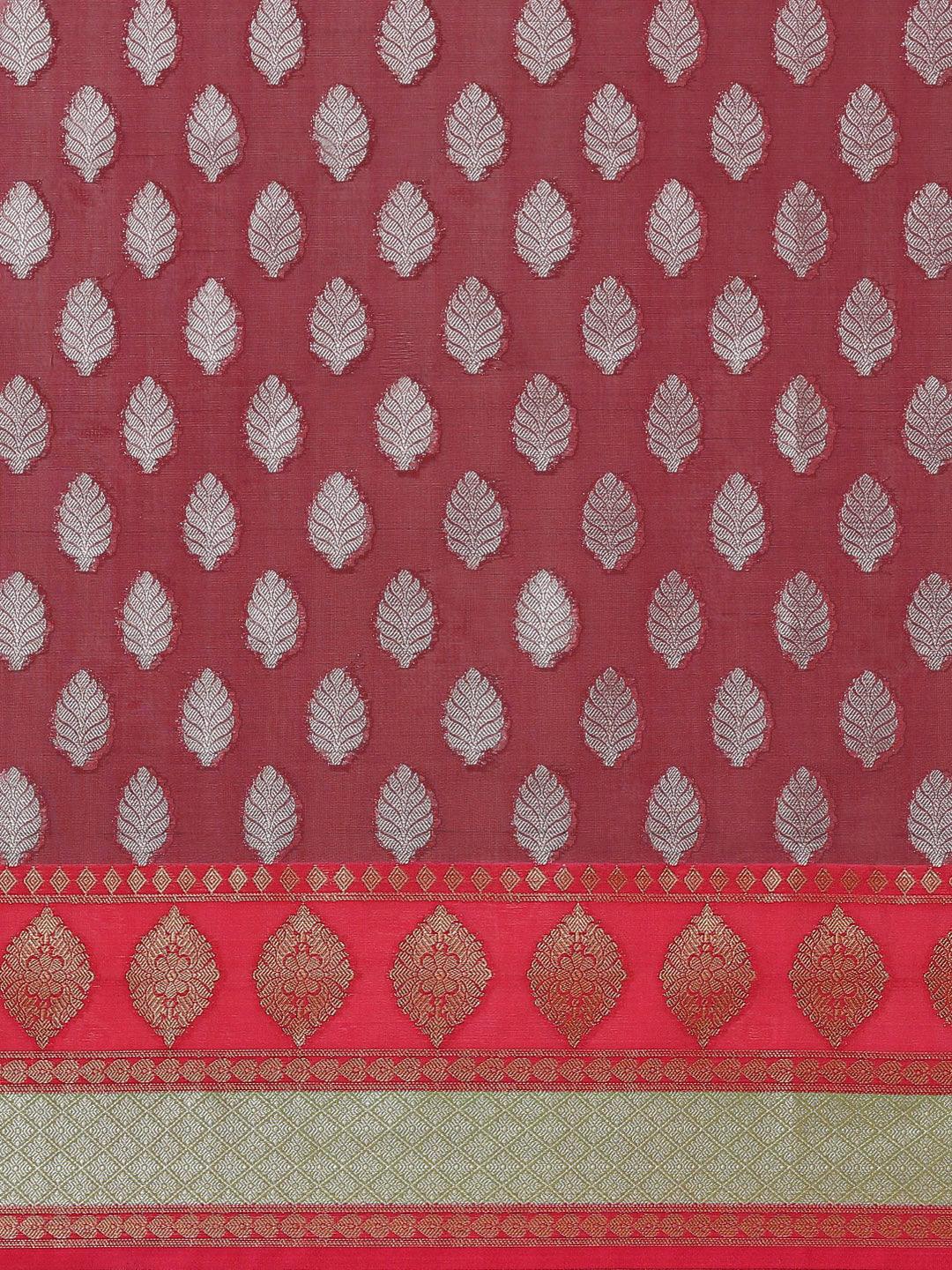 Women's Organza Blended Silk Jaamdani Saree - Varanasi - Indiakreations