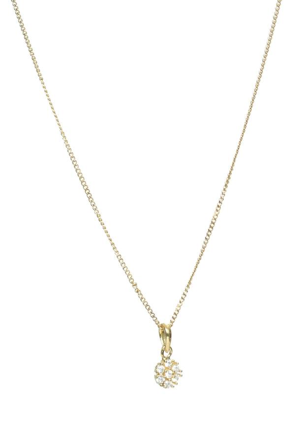 Women's Gold-Plated White Ad Studded Chain - Jazz And Sizzle - Indiakreations